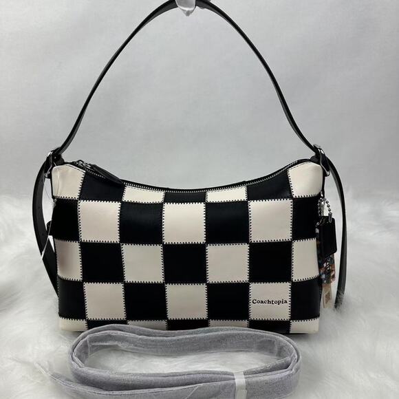 Coach Alter Ego Shoulder Bag In Checkerboard Upcrafted Leather Coachtopia CBE00 - Picture 1 of 9